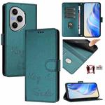 For Honor 400 Pro 5G Smile Embossing RFID Leather Phone Case(Peacock Green)