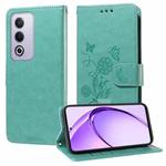 For OPPO A3 Pro 5G Global / India Embossed Butterfly Flowers Leather Phone Case(Green)