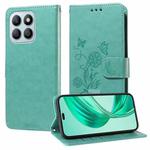 For Honor X8b Embossed Butterfly Flowers Leather Phone Case(Green)