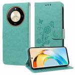 For Honor X50 GT / X50 Pro Embossed Butterfly Flowers Leather Phone Case(Green)