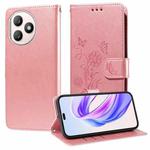 For Honor X50i+ Embossed Butterfly Flowers Leather Phone Case(Rose Gold)