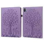 For Honor Pad 8 Tree & Deer Embossed Leather Tablet Case(Purple)