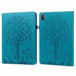 For Honor Pad 8 Tree & Deer Embossed Leather Tablet Case(Blue)