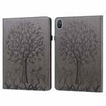 For Honor Pad 8 Tree & Deer Embossed Leather Tablet Case(Grey)