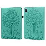 For Honor Pad 8 Tree & Deer Embossed Leather Tablet Case(Green)