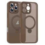 For iPhone 16 Pro Max Matte Texture 360 Degree Rotary Tone Holder MagSafe Phone Case(Bronze)