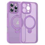 For iPhone 16 Pro Max Matte Texture 360 Degree Rotary Tone Holder MagSafe Phone Case(Roland Purple)