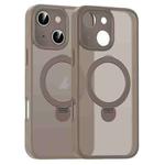 For iPhone 16 Matte Texture 360 Degree Rotary Tone Holder MagSafe Phone Case(Titanium Gold)