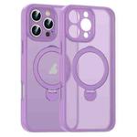 For iPhone 13 Pro Max Matte Texture 360 Degree Rotary Tone Holder MagSafe Phone Case(Roland Purple)