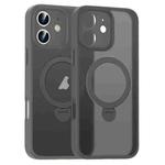 For iPhone 11 Matte Texture 360 Degree Rotary Tone Holder MagSafe Phone Case(Titanium Gray)