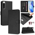 For Sony Xperia 5 IV Smile Embossing RFID Leather Phone Case(Black)