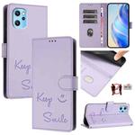 For Umidigi Power 7 Max Smile Embossing RFID Leather Phone Case(Light Purple)