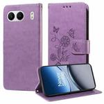 For OnePlus Nord 4 5G Embossed Butterfly Flowers Leather Phone Case(Purple)