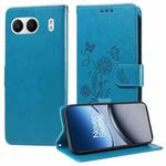 For OnePlus Nord 4 5G Embossed Butterfly Flowers Leather Phone Case(Blue)