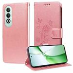 For OnePlus Nord CE 4 5G Embossed Butterfly Flowers Leather Phone Case(Rose Gold)