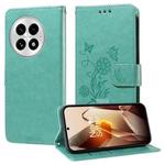 For OnePlus 13 Embossed Butterfly Flowers Leather Phone Case(Green)