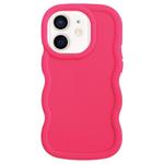 For iPhone 12 Big Wave Puff Shape TPU Phone Case(Rose Red)