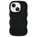 For iPhone 13 Big Wave Puff Shape TPU Phone Case(Black)