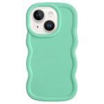 For iPhone 14 Plus Big Wave Puff Shape TPU Phone Case(Green)