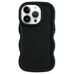 For iPhone 14 Pro Max Big Wave Puff Shape TPU Phone Case(Black)