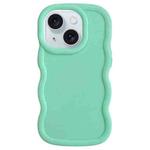 For iPhone 15 Plus Big Wave Puff Shape TPU Phone Case(Green)