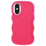 For iPhone X / XS Big Wave Puff Shape TPU Phone Case(Rose Red)