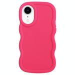 For iPhone XR Big Wave Puff Shape TPU Phone Case(Rose Red)