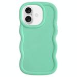 For iPhone 16 Plus Big Wave Puff Shape TPU Phone Case(Green)