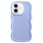 For iPhone 16 Big Wave Puff Shape TPU Phone Case(Blue)