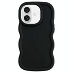 For iPhone 16 Big Wave Puff Shape TPU Phone Case(Black)