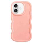 For iPhone 16 Big Wave Puff Shape TPU Phone Case(Pink)