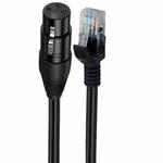 XLR 3 Pin Female to RJ45 Male Network Extension Cable for DMX-CON Controller Series, Length: 30cm(Black)