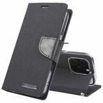 For iPhone 16 Pro Max GOOSPERY CANVAS DIARY Fabric Texture Flip Leather Phone Case(Black)