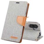 For iPhone 16 Plus GOOSPERY CANVAS DIARY Fabric Texture Flip Leather Phone Case(Grey)