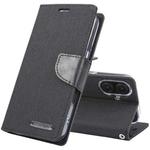 For iPhone 16 GOOSPERY CANVAS DIARY Fabric Texture Flip Leather Phone Case(Black)