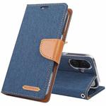 For iPhone 16 GOOSPERY CANVAS DIARY Fabric Texture Flip Leather Phone Case(Navy Blue)