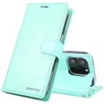 For iPhone 16 Pro Max GOOSPERY BLUE MOON Crazy Horse Texture Leather Phone Case(Mint Green)