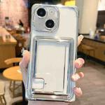 For iPhone 14 Plus Electroplating Card Slot TPU Phone Case(Silver)