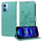 For Xiaomi Poco X5 5G Embossed Butterfly Flowers Leather Phone Case(Green)