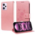 For Redmi Note 12 Explorer / Note 12 Pro+ Embossed Butterfly Flowers Leather Phone Case(Rose Gold)