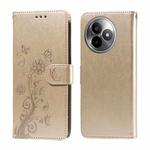 For Redmi K80 Ultra Embossed Butterfly Flowers Leather Phone Case(Gold)