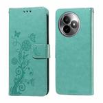 For Redmi K80 Ultra Embossed Butterfly Flowers Leather Phone Case(Green)