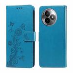 For Redmi K80 Ultra Embossed Butterfly Flowers Leather Phone Case(Blue)