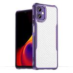 For Samsung Galaxy A06 5G Carbon Fiber Texture Translucent Phone Case(Purple)