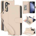 For Samsung Galaxy Z Fold6 Multi-Card Wallet RFID Leather Phone Case(Apricot)