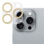 For iPhone 16 Pro / 16 Pro Max Glitter Ring Tempered Glass Camera Lens Film(Gold)