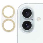 For iPhone 16 / 16 Plus Glitter Ring Tempered Glass Camera Lens Film(Gold)