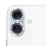 For iPhone 16 / 16 Plus 9H Point Drill Camera Lens Protector Ring(Colorful)