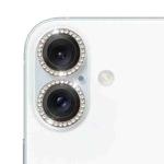 For iPhone 16 / 16 Plus 9H Point Drill Camera Lens Protector Ring(Titanium Gray)