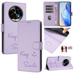 For Realme 13 Pro / 13 Pro+ 5G Smile Embossing RFID Leather Phone Case(Light Purple)